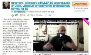 fiverr outsourcing audio-online business