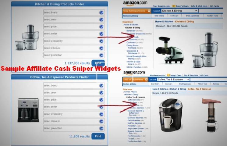 reviews affiliate cash snipers-sample widgets amazon